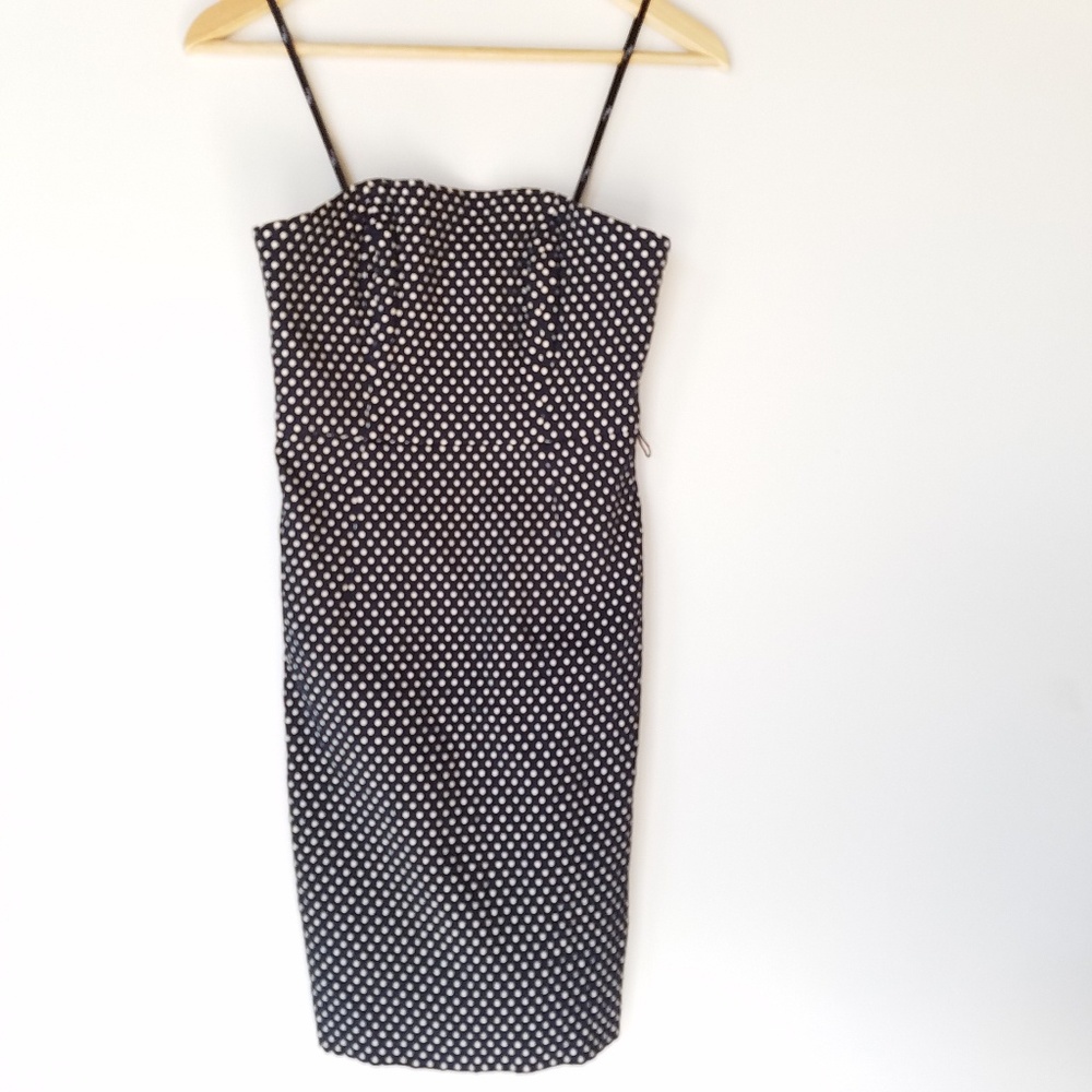 Suzi Chin | Maggy Boutique Strapless Sweetheart polka dots Mino dress size 2P